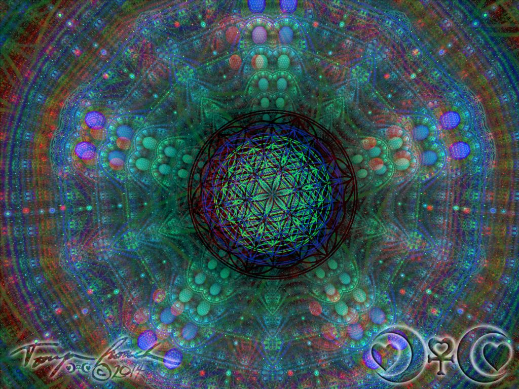 Anaglyph 3d Sacred Geometry Mandala